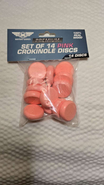 14 Crokinole Discs + 1 Peg in our Premium Version 10 Colors to Choose From! - for just $9.95! 