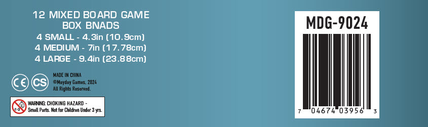 12 Pack of Mixed Board Game Box Bands (4 of each Small, Medium, Large) - for just $10! 