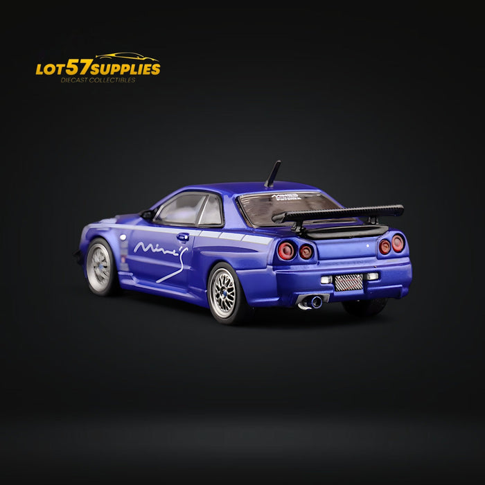 Inno64 Nissan Skyline GT-R R34 V-SPEC MINE'S BLUE 1:64 - for just $28.99! 
