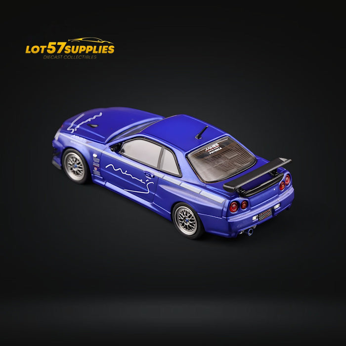 Inno64 Nissan Skyline GT-R R34 V-SPEC MINE'S BLUE 1:64 - for just $28.99! 