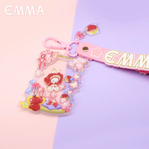 MJ Studio: Emma Secret Forest Cherry Blossom Series Shaker Keychain - Red Apple Candy - for just $11.99! 
