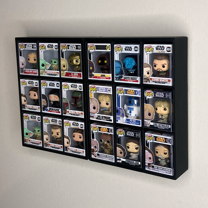 BITTY KUBBIE BLACK (3x3) - Display Case for Funko Bitty Pops, Wall Mountable & Stackable Pop Shelf (3D Printed) - for just $16.99! 