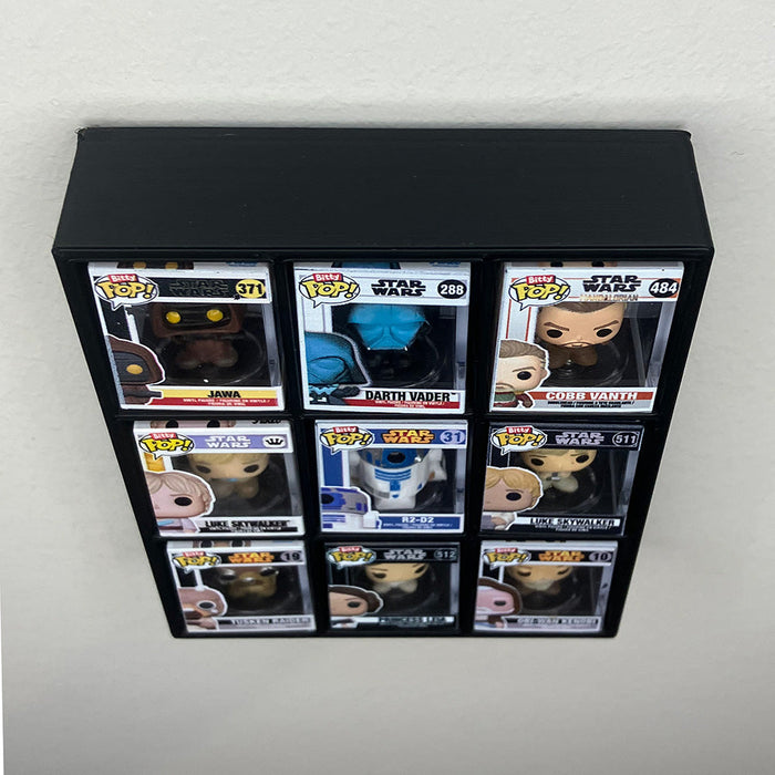 BITTY KUBBIE BLACK (3x3) - Display Case for Funko Bitty Pops, Wall Mountable & Stackable Pop Shelf (3D Printed) - for just $16.99! 