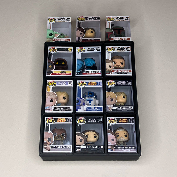 BITTY KUBBIE BLACK (3x3) - Display Case for Funko Bitty Pops, Wall Mountable & Stackable Pop Shelf (3D Printed) - for just $16.99! 
