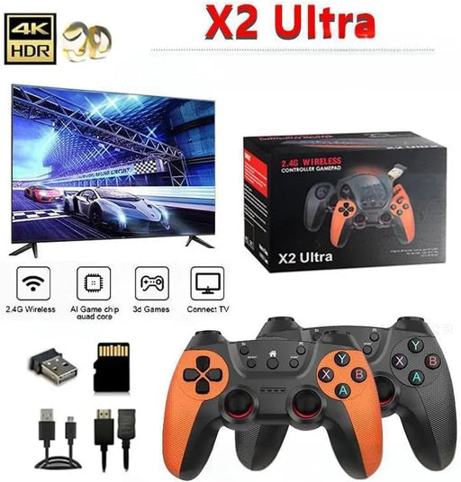 X2 Ultra Retro Game Stick 4K, Plug and Play Video Gaming Console with 128G memory card/40000+Games, HDMI Output for TV with 2.4G Wireless Controller, Retro Arcade Emulators for Kids Adults - for just $108.02! 