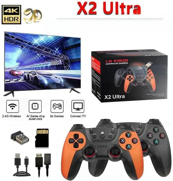 X2 Ultra Retro Game Stick 4K, Plug and Play Video Gaming Console with 128G memory card/40000+Games, HDMI Output for TV with 2.4G Wireless Controller, Retro Arcade Emulators for Kids Adults - for just $108.02! 