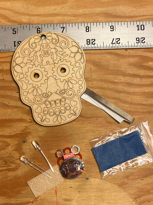 LED Wooden Maker Sugar Skull Kit - for just $7! 