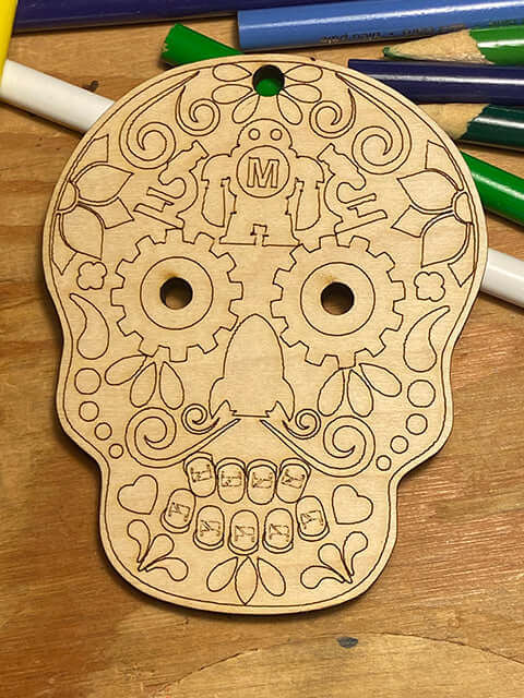 LED Wooden Maker Sugar Skull Kit - for just $7! 