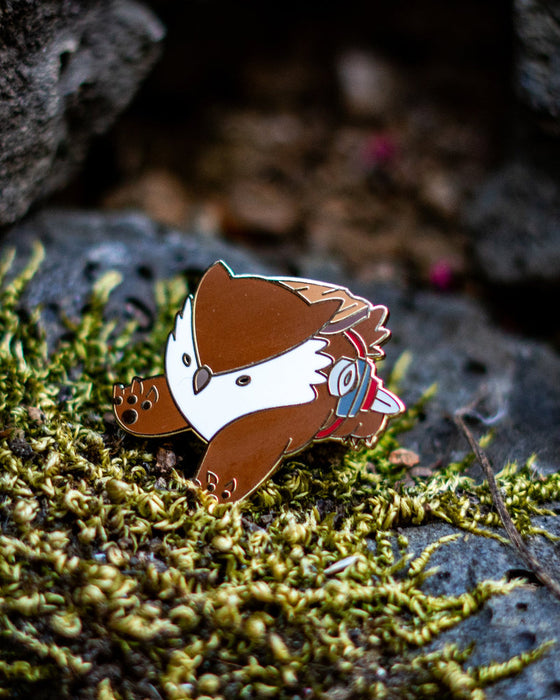 Baby Bestiary: Owlbear Fighter Enamel Pin - Bounding - for just $12! 