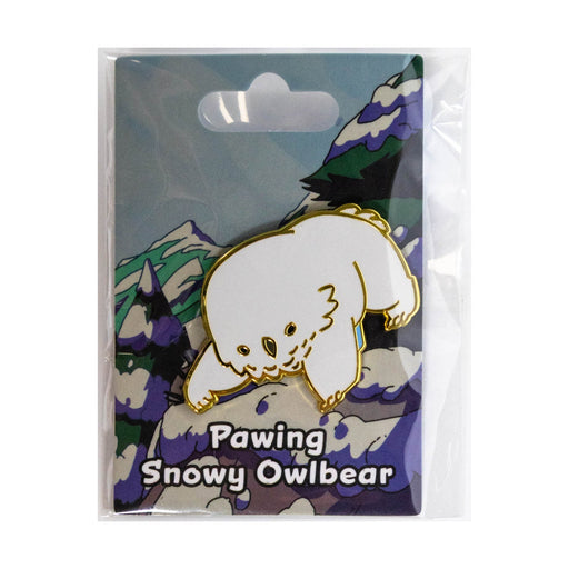 Baby Bestiary: Snowy Owlbear Enamel Pin - Pawing - for just $12! 