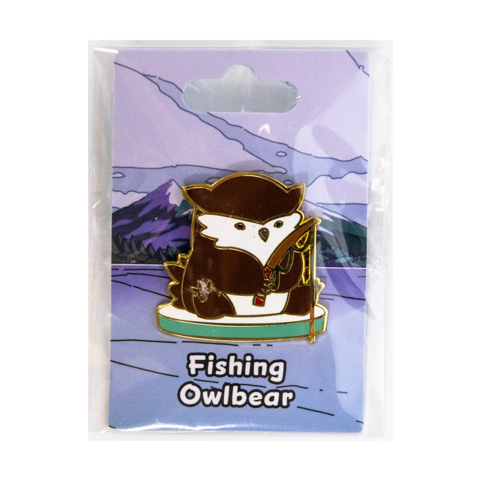 Baby Bestiary: Owlbear Enamel Pin - Fishing - for just $12! 