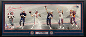 Mac Jones New England Patriots Autographed 10" x 30" Framed Football Panorama Collage Photo - for just $149! 