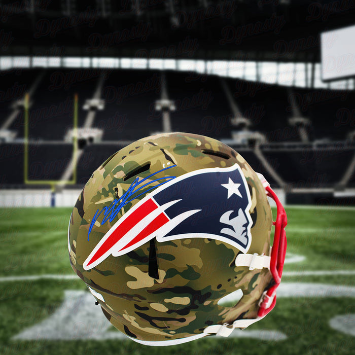 Mac Jones New England Patriots Autographed Authentic Camo Football Helmet - for just $399! 