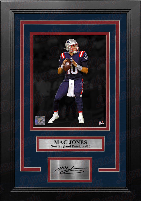 Mac Jones Blackout Action New England Patriots 8" x 10" Framed Football Photo with Engraved Autograph - for just $29! 