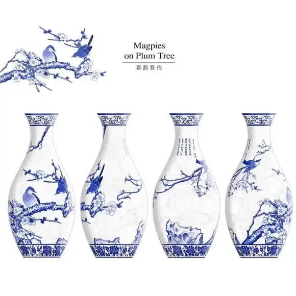 Magpies on Plum Tree Vase 160 Piece 3D Plastic Jigsaw Puzzle PieceRelax - for just $32.99! 
