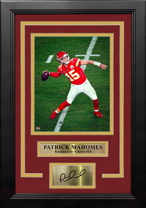 Patrick Mahomes Throwing Action Kansas City Chiefs 8" x 10" Framed Photo with Engraved Autograph - for just $79.99! 