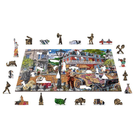 Main Street 400 Piece Wood Jigsaw Puzzle Wooden City - for just $24.99! 