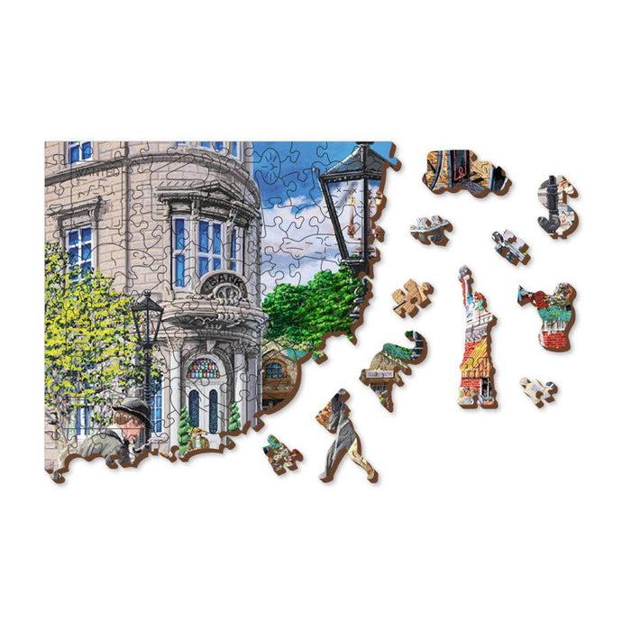 Main Street 400 Piece Wood Jigsaw Puzzle Wooden City - for just $24.99! 