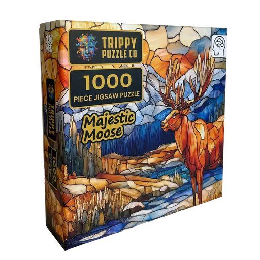 Majestic Moose 1000 Piece Jigsaw Puzzle Trippy - for just $19.99! 