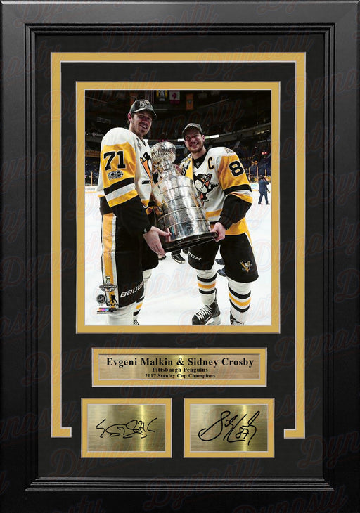 Evgeni Malkin & Sidney Crosby Stanley Cup Pittsburgh Penguins 8x10 Framed Photo Engraved Autographs - for just $79.99! 