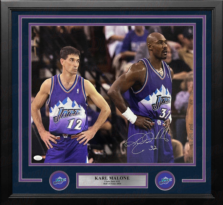 Karl Malone with Stockton Utah Jazz Autographed 16" x 20" Framed Basketball Photo - for just $549.99! 