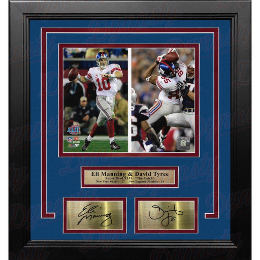 Eli Manning & David Tyree Super Bowl Catch NY Giants 8x10 Framed Photo with Engraved Autographs - Premium Engraved Signatures - Just $79.99! Shop now at Retro Gaming of Denver
