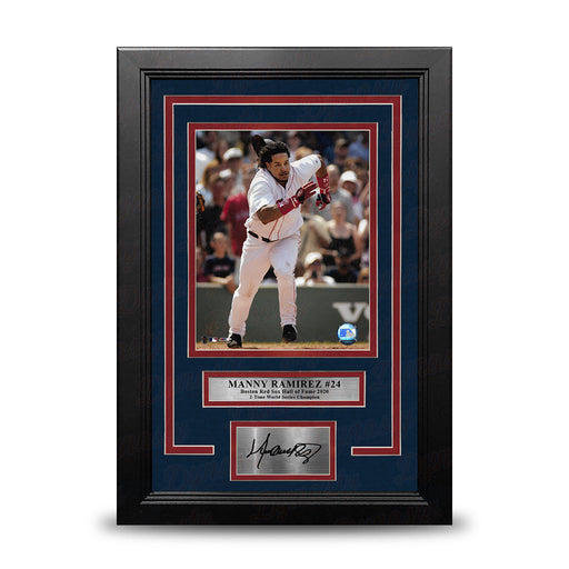 Manny Ramirez Running Action Boston Red Sox 8" x 10" Framed Baseball Photo with Engraved Autograph - for just $79.99! 