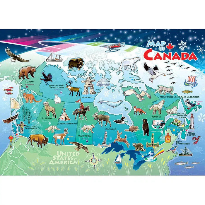 Map of Canada 35 Piece Tray Jigsaw Puzzle Cobble Hill - for just $9.99! 