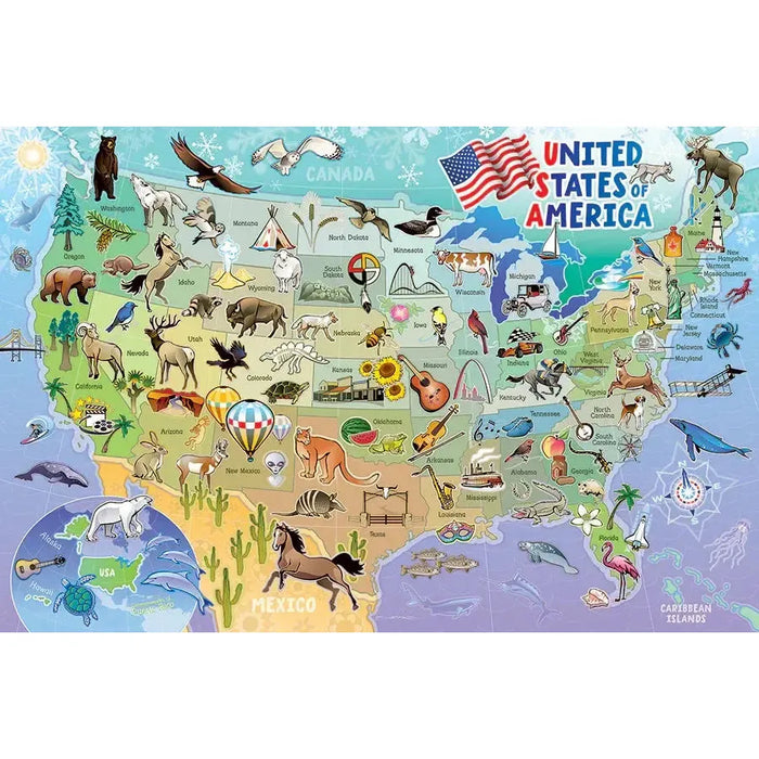 Map of the USA 35 Piece Floor Jigsaw Puzzle Cobble Hill - for just $19.99! 