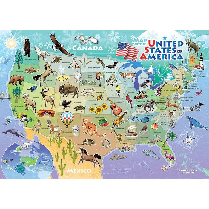 Map of the USA 35 Piece Tray Jigsaw Puzzle Cobble Hill - for just $9.99! 