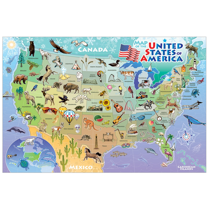 Map of the USA 48 Piece Floor Jigsaw Puzzle Cobble Hill - for just $19.99! 