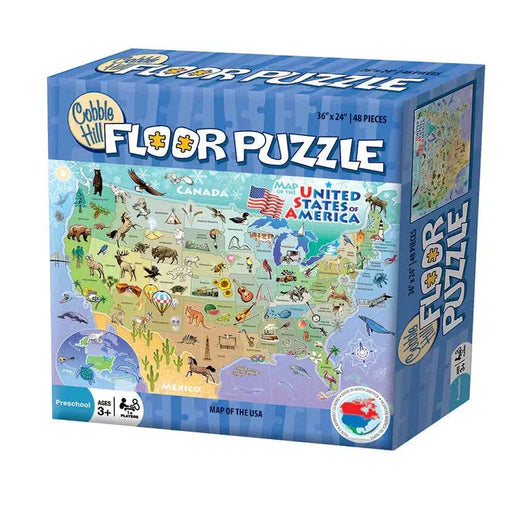 Map of the USA 48 Piece Floor Jigsaw Puzzle Cobble Hill - for just $19.99! 
