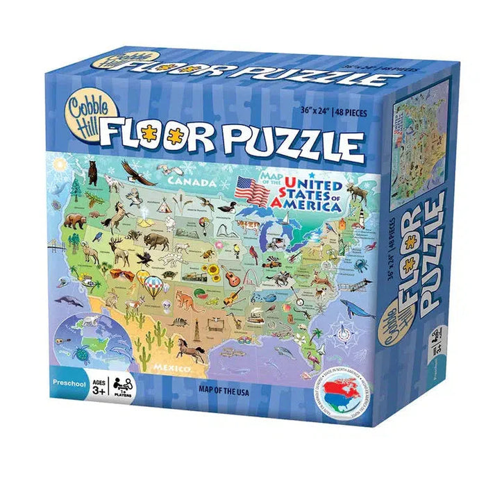 Map of the USA 48 Piece Floor Jigsaw Puzzle Cobble Hill - for just $19.99! 
