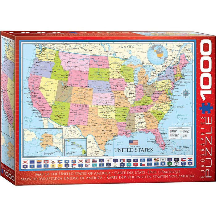 Map of the United States of America 1000 Piece Jigsaw Puzzle Eurographics - for just $21.99! 