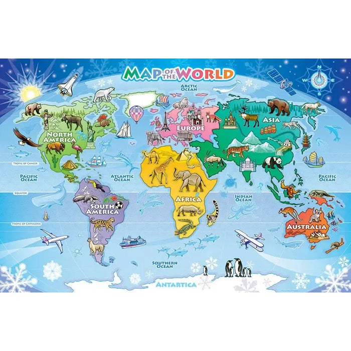 Map of the World 35 Piece Floor Jigsaw Puzzle Cobble Hill - for just $19.99! 