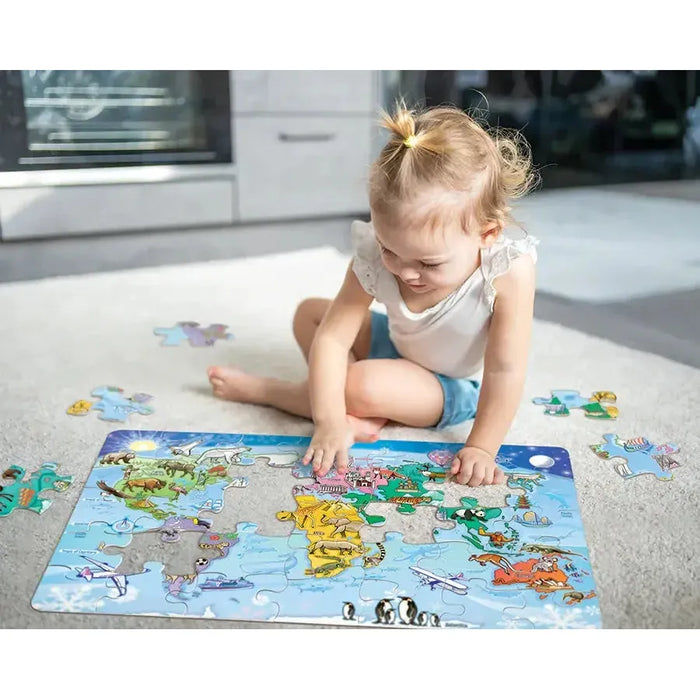 Map of the World 35 Piece Floor Jigsaw Puzzle Cobble Hill - for just $19.99! 