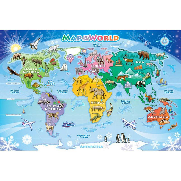 Map of the World 48 Piece Floor Jigsaw Puzzle Cobble Hill - for just $19.99! 