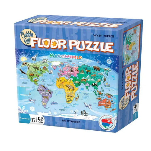 Map of the World 48 Piece Floor Jigsaw Puzzle Cobble Hill - for just $19.99! 