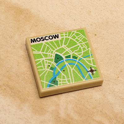 Moscow, Russia Map (2x2 Tile) (LEGO) - Premium Custom LEGO Parts - Just $1.50! Shop now at Retro Gaming of Denver