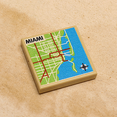 Miami, FL USA Map (2x2 Tile) (LEGO) - Premium Custom LEGO Parts - Just $1.50! Shop now at Retro Gaming of Denver