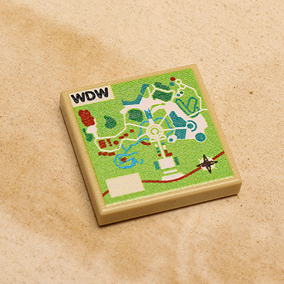 Custom WDW Map (2x2 Tile) (LEGO) - Premium Custom LEGO Parts - Just $1.50! Shop now at Retro Gaming of Denver