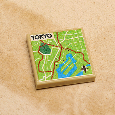 Tokyo, Japan Map (2x2 Tile) (LEGO) - Premium Custom LEGO Parts - Just $1.50! Shop now at Retro Gaming of Denver