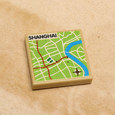 Shanghai, China Map (2x2 Tile) (LEGO) - Premium Custom LEGO Parts - Just $1.50! Shop now at Retro Gaming of Denver