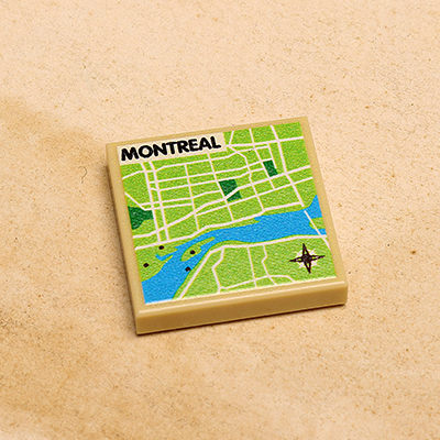 Montreal, Canada Map (2x2 Tile) (LEGO) - Premium Custom LEGO Parts - Just $1.50! Shop now at Retro Gaming of Denver