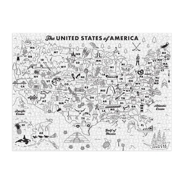 Maptote USA Color-In 1000 Piece Jigsaw Puzzle Galison - for just $19.99! 