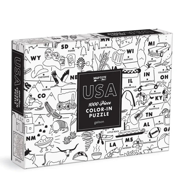 Maptote USA Color-In 1000 Piece Jigsaw Puzzle Galison - for just $19.99! 