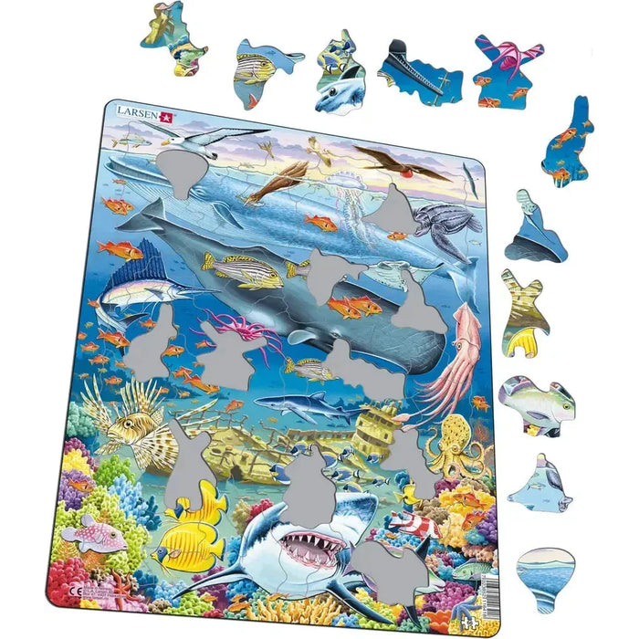 Marine Life in the Pacific Ocean 66 Piece Tray Jigsaw Puzzle Larsen - for just $11.99! 