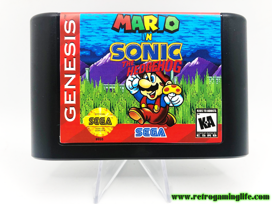 Mario in Sonic the Hedgehog Sega Genesis Repro Game Cart - for just $19.99! 