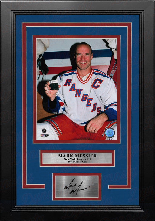 Mark Messier 500th Goal New York Rangers 8" x 10" Framed Hockey Photo with Engraved Autograph - for just $79.99! 
