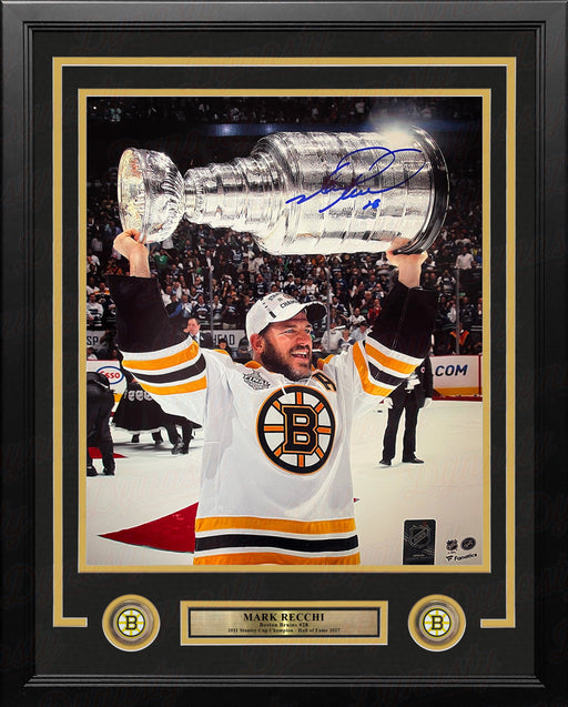 Mark Recchi 2011 Stanley Cup Champions Boston Bruins Autographed 11" x 14" Framed Hockey Photo - for just $119.99! 